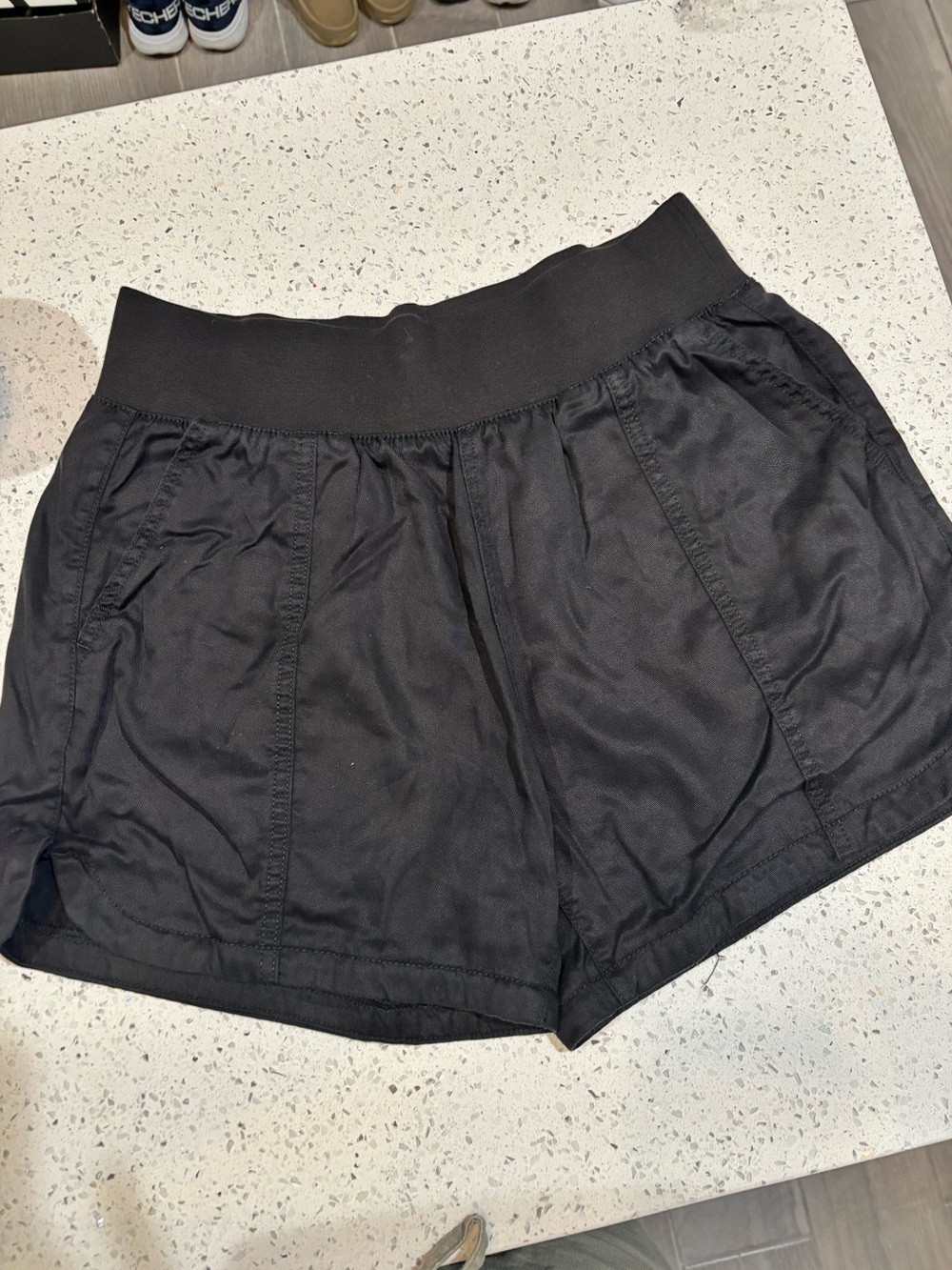 Women's Black Pull-On Shorts with Stretch Waistband